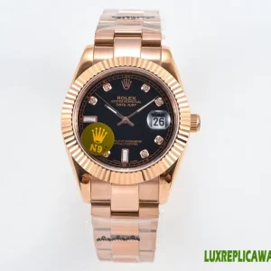 Rolex Datejust Replica Watches 41mm Mens Black Dial Metal Bracelet 1:1 Clone Watch