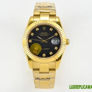 Rolex Datejust Replica Watches 41mm Mens Black Dial Metal Bracelet 1:1 Clone Watch