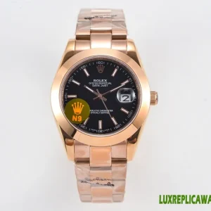Rolex Datejust Replica Watches 41mm Mens Black Dial Metal Bracelet 1:1 Clone Watch