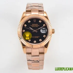 Rolex Datejust Replica Watches 41mm Mens Black Dial Metal Bracelet 1:1 Clone Watch