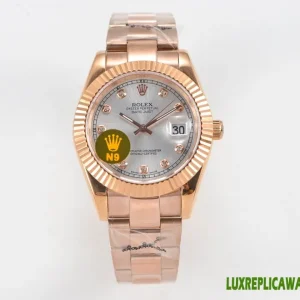 Rolex Datejust Replica Watches 41mm Mens White Dial Metal Bracelet 1:1 Clone Watch