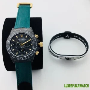 Rolex Daytona Replica Watches 40mm Mens Black Dial Leather Strap 1:1 Clone Watch