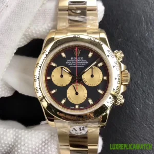 Rolex Daytona Replica Watches 40mm Mens Black Dial Metal Bracelet 1:1 Clone Watch