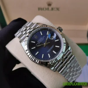 Rolex Datejust Replica Watches 36mm Mens Blue Dial Metal Bracelet 1:1 Clone Watch