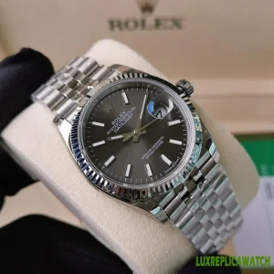 Rolex Datejust Replica Watches 36mm Mens Grey Dial Metal Bracelet 1:1 Clone Watch