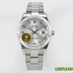 Rolex Datejust Replica Watches 36mm Mens Silver Dial Metal Bracelet 1:1 Clone Watch