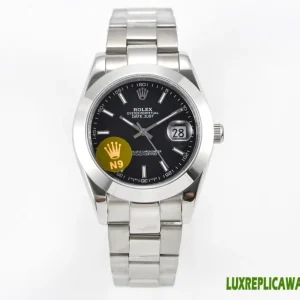 Rolex Datejust Replica Watches 41mm Mens Black Dial Metal Bracelet 1:1 Clone Watch