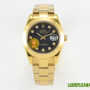Rolex Datejust Replica Watches 41mm Mens Black Dial Metal Bracelet 1:1 Clone Watch