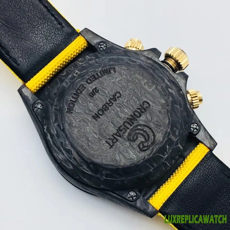 Rolex Daytona Replica Watches 40mm Mens Yellow Dial Rubber Strap 1:1 Clone Watch - Image 7
