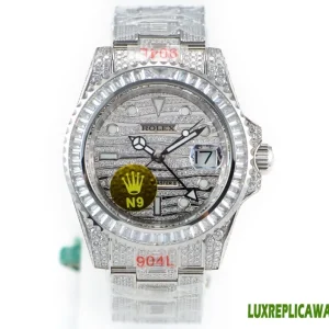 Rolex Greenwich Replica Watches 40mm Mens Diamond Dial Metal Bracelet 1:1 Clone Watch