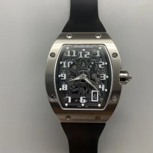 Richard Mille RM011 Replica Watches 45mm Mens Black Dial Rubber Strap 1:1 Clone Watch