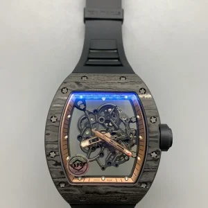 Richard Mille RM 011 Replica Watches 45mm Mens Black Dial Rubber Strap 1:1 Clone Watch