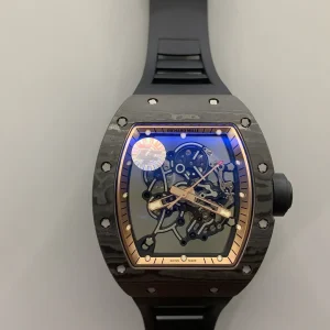 Richard Mille RM 011 Replica Watches 50mm Mens Black Dial Rubber Strap 1:1 Clone Watch