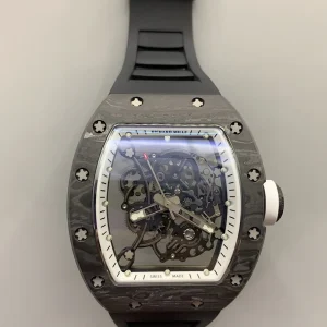 Richard Mille RM011 Replica Watches 50mm Mens Black Dial Rubber Strap 1:1 Clone Watch
