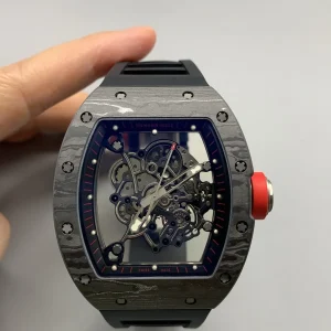Richard Mille RM011 Replica Watches 50mm Mens Skeleton Dial Rubber Strap 1:1 Clone Watch