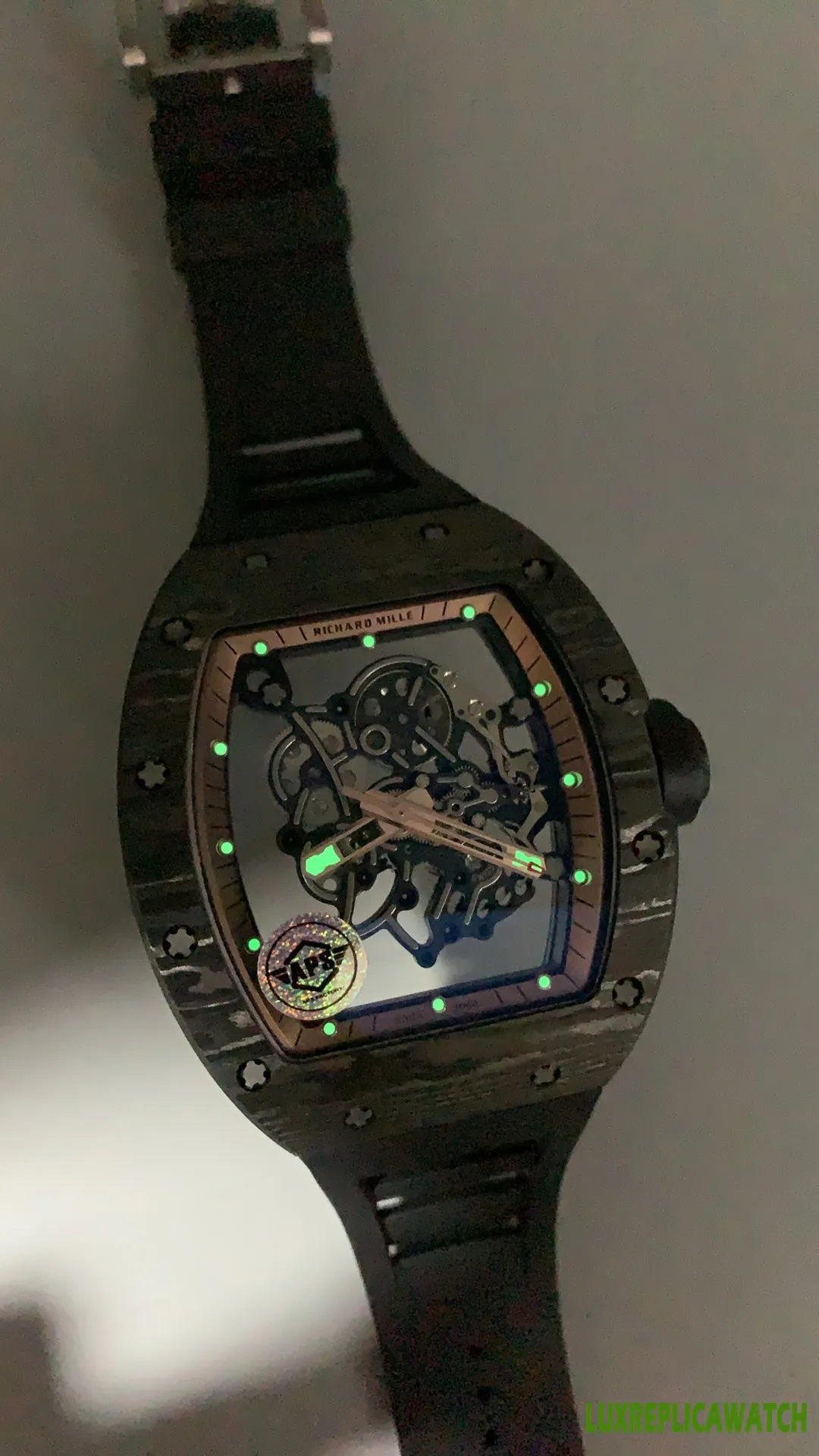Richard Mille RM 011 Replica Watches 45mm Mens Black Dial Rubber Strap 1:1 Clone Watch - Image 10