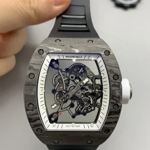 Richard Mille RM011 Replica Watches 50mm Mens Grey Dial Rubber Strap 1:1 Clone Watch