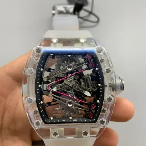 Richard Mille RM011 Replica Watches 50mm Mens Black Dial Rubber Strap 1:1 Clone Watch