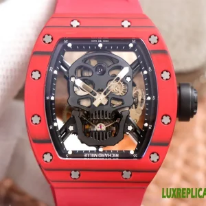 Richard Mille RM011 Replica Watches 50mm Mens Black Dial Rubber Strap 1:1 Clone Watch