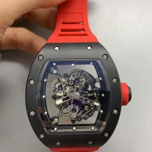 Richard Mille RM011 Replica Watches 45mm Mens Skeleton Dial Rubber Strap 1:1 Clone Watch