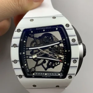 Richard Mille RM011 Replica Watches 50mm Mens Blue Dial Rubber Strap 1:1 Clone Watch