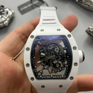 Richard Mille RM011 Replica Watches 50mm Mens Black Dial Rubber Strap 1:1 Clone Watch