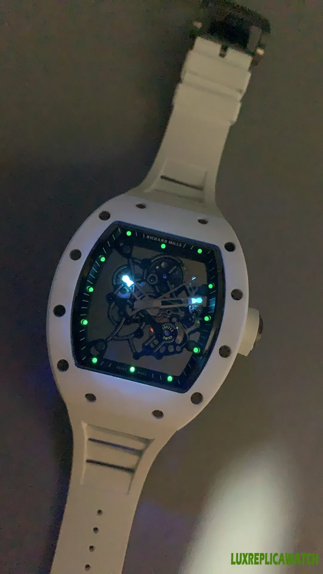 Richard Mille RM 011 Replica Watches 50mm Mens Blue Dial Rubber Strap 1:1 Clone Watch - Image 3