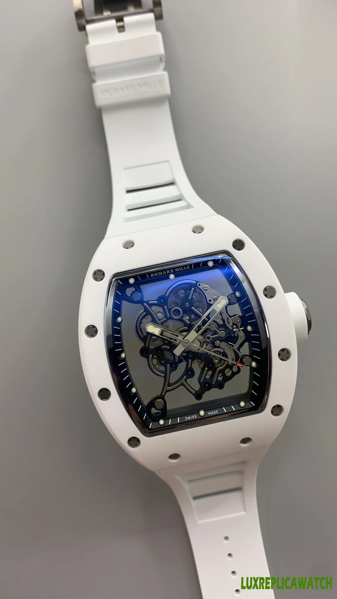 Richard Mille RM 011 Replica Watches 50mm Mens Blue Dial Rubber Strap 1:1 Clone Watch - Image 7