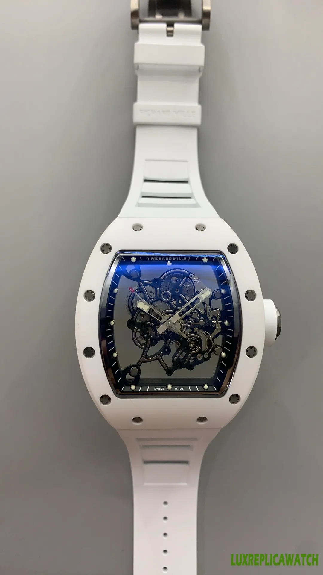 Richard Mille RM 011 Replica Watches 50mm Mens Blue Dial Rubber Strap 1:1 Clone Watch
