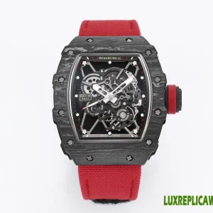 Richard Mille RM25-01 Replica Watches 52mm Mens Black Dial Rubber Strap 1:1 Clone Watch