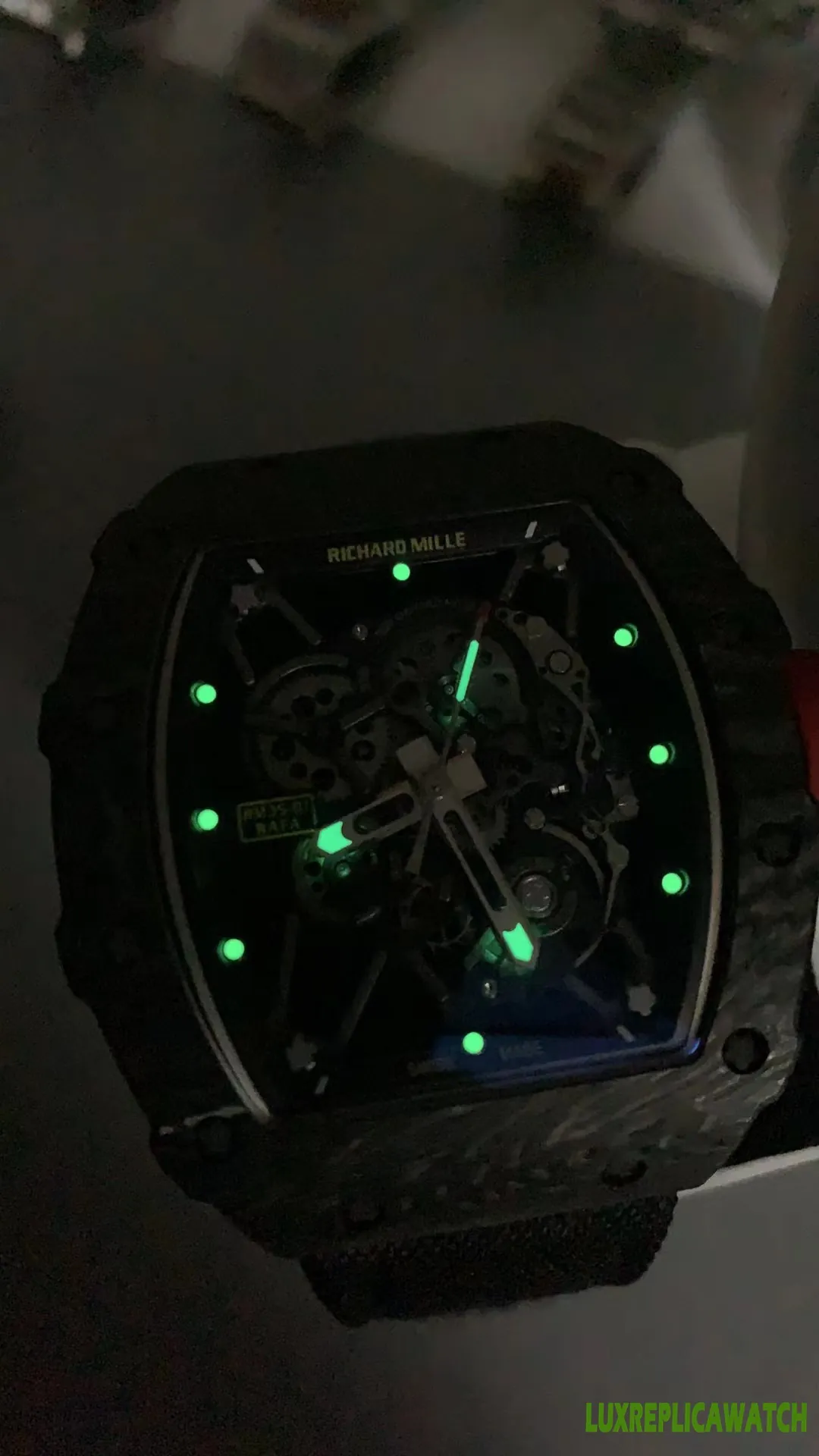 Richard Mille RM35-01 Replica Watches 50mm Mens Black Dial Rubber Strap 1:1 Clone Watch - Image 2