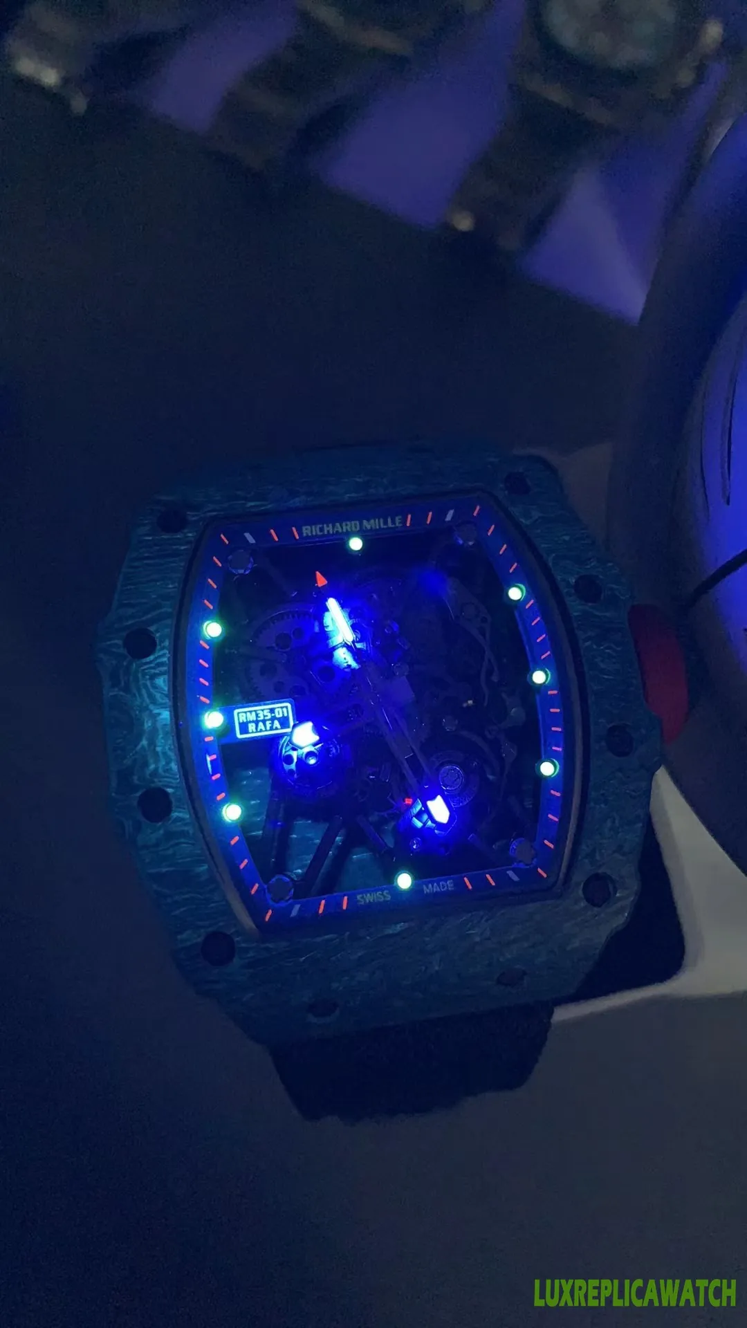 Richard Mille RM35-01 Replica Watches 50mm Mens Black Dial Rubber Strap 1:1 Clone Watch - Image 11