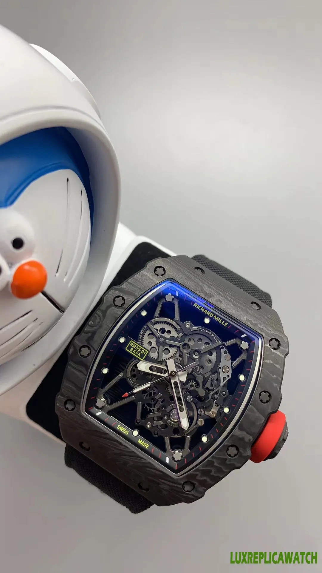 Richard Mille RM35-01 Replica Watches 50mm Mens Black Dial Rubber Strap 1:1 Clone Watch - Image 4