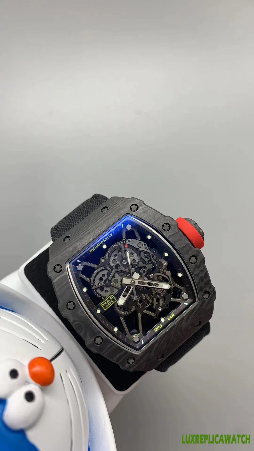 Richard Mille RM35-01 Replica Watches 50mm Mens Black Dial Rubber Strap 1:1 Clone Watch - Image 5