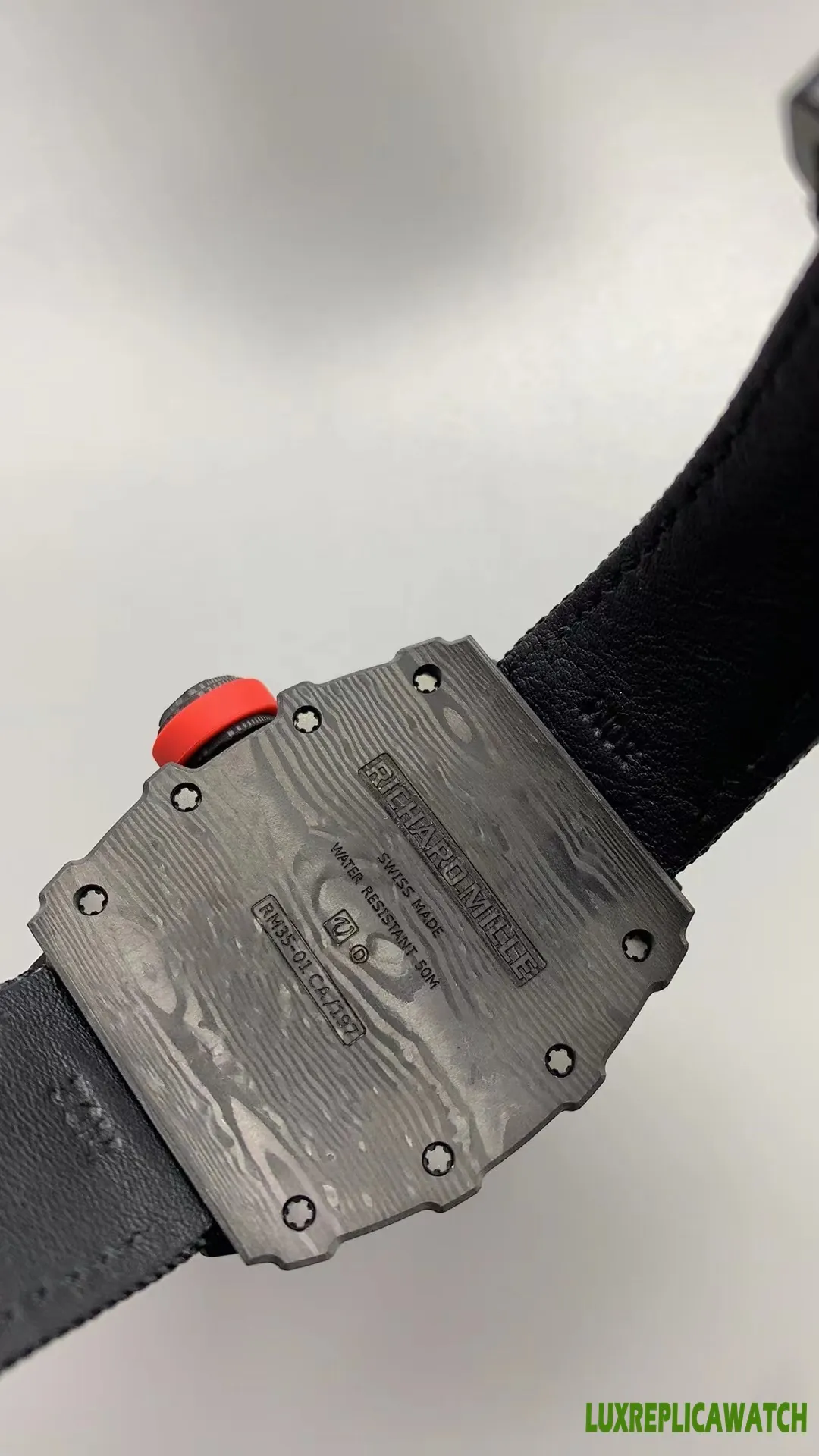 Richard Mille RM35-01 Replica Watches 50mm Mens Black Dial Rubber Strap 1:1 Clone Watch - Image 7