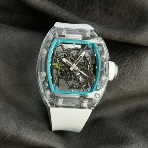 Richard Mille RM35-01 Replica Watches 50mm Mens Transparent Dial Rubber Strap 1:1 Clone Watch