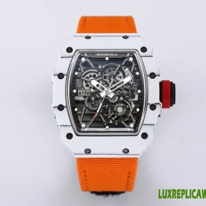 Richard Mille RM35-01 Replica Watches 50mm Mens Black Dial Rubber Strap 1:1 Clone Watch