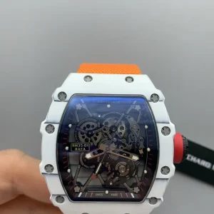 Richard Mille RM35-01 Replica Watches 50mm Mens Black Dial Rubber Strap 1:1 Clone Watch