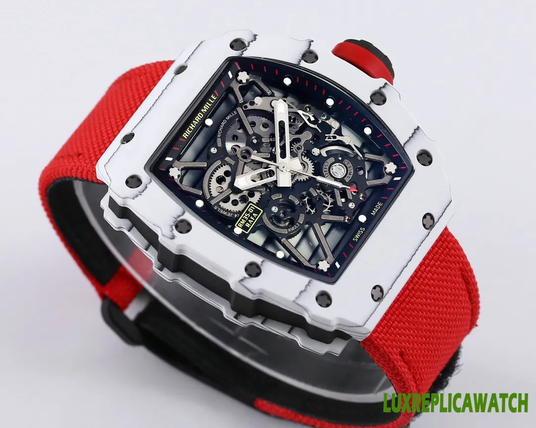 Richard Mille RM35-01 Replica Watches 45mm Mens Black Dial Rubber Strap 1:1 Clone Watch - Image 2