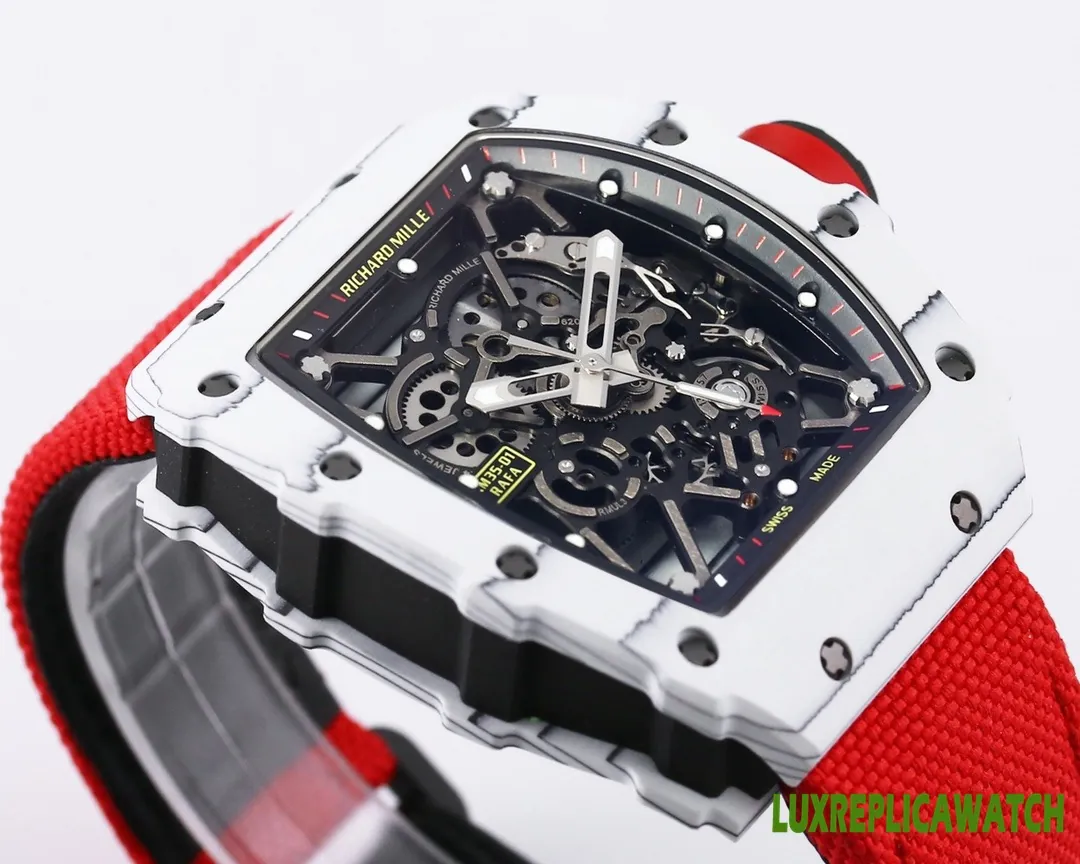 Richard Mille RM35-01 Replica Watches 45mm Mens Black Dial Rubber Strap 1:1 Clone Watch - Image 8