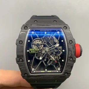 Richard Mille RM35-01 Rafa Replica Watches 45mm Mens Black Dial Rubber Strap 1:1 Clone Watch
