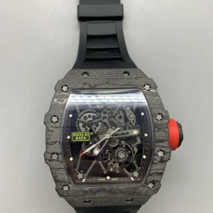 Richard Mille RM35-01 Rafa Replica Watches 45mm Mens Black Dial Rubber Strap 1:1 Clone Watch