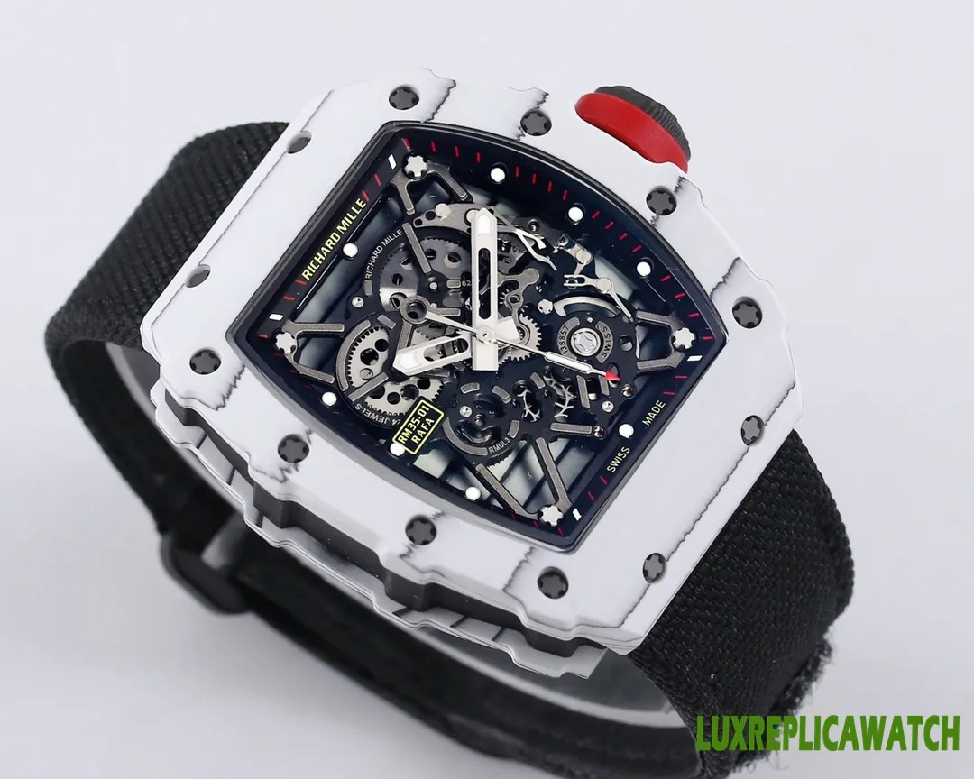 Richard Mille RM35-01 Replica Watches 45mm Mens Black Dial Rubber Strap 1:1 Clone Watch - Image 2