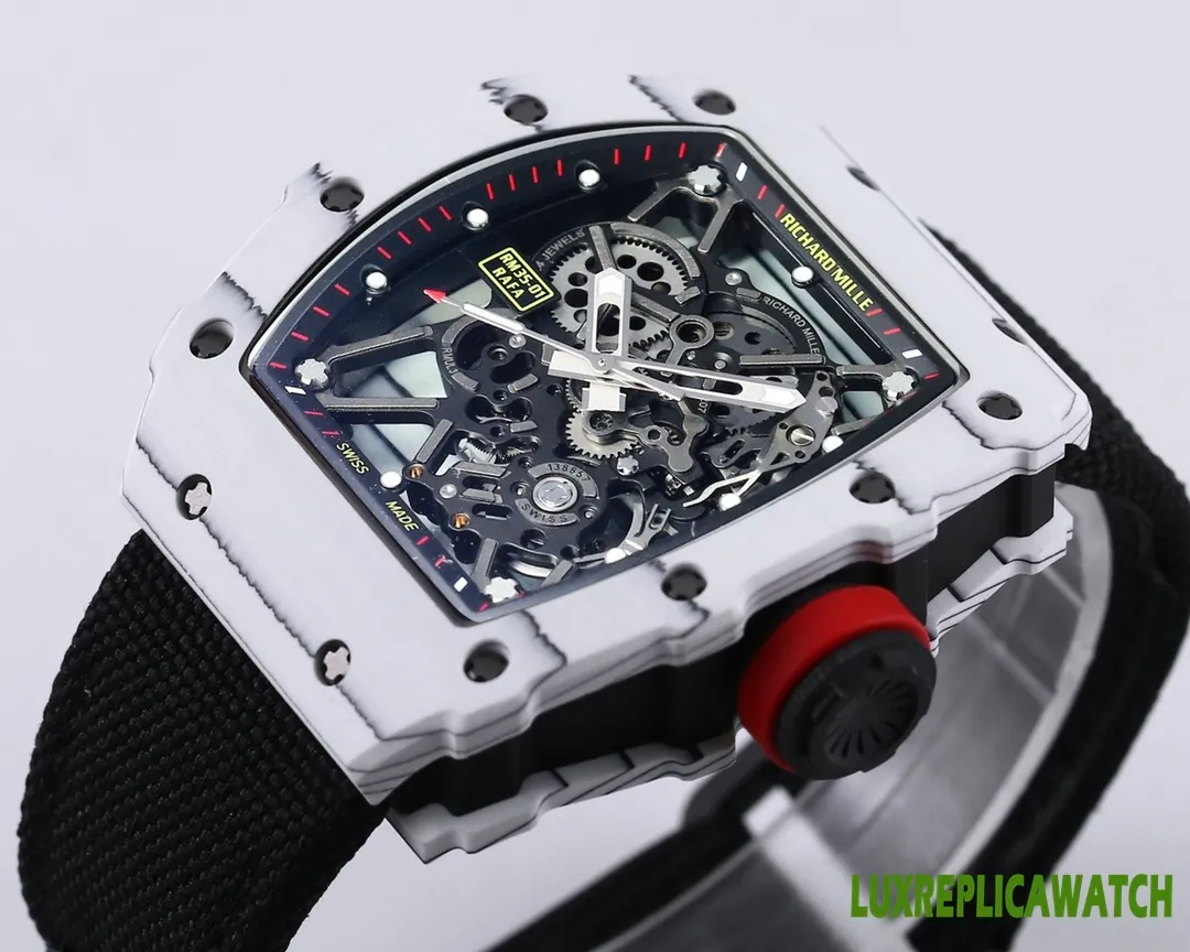 Richard Mille RM35-01 Replica Watches 45mm Mens Black Dial Rubber Strap 1:1 Clone Watch - Image 4