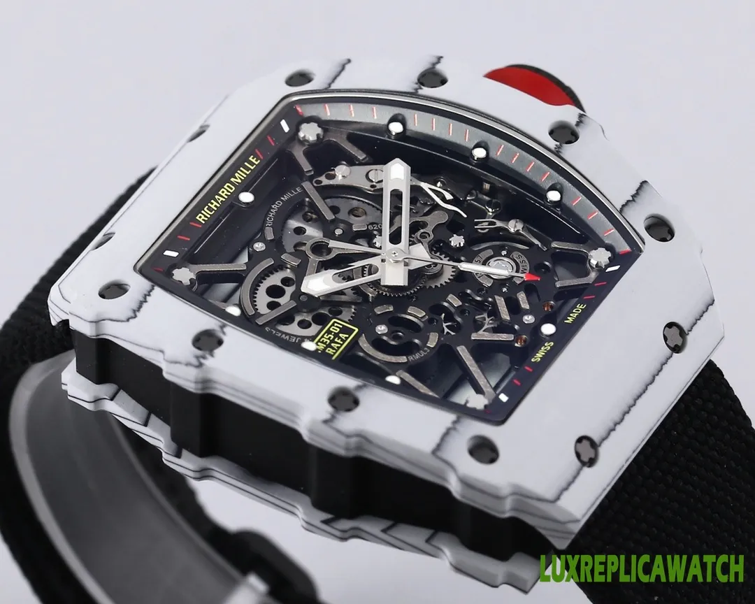 Richard Mille RM35-01 Replica Watches 45mm Mens Black Dial Rubber Strap 1:1 Clone Watch - Image 8