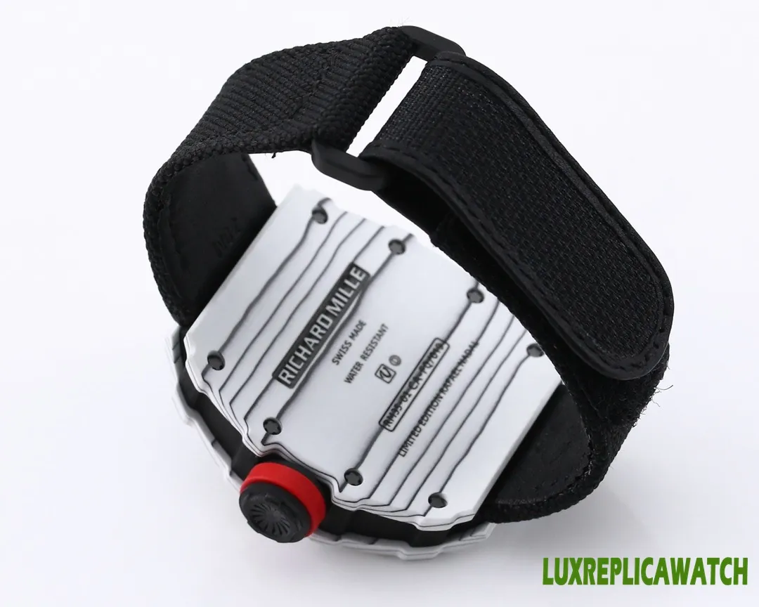Richard Mille RM35-01 Replica Watches 45mm Mens Black Dial Rubber Strap 1:1 Clone Watch - Image 9
