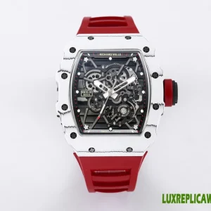 Richard Mille RM35-01 Replica Watches 45mm Mens Black Dial Rubber Strap 1:1 Clone Watch
