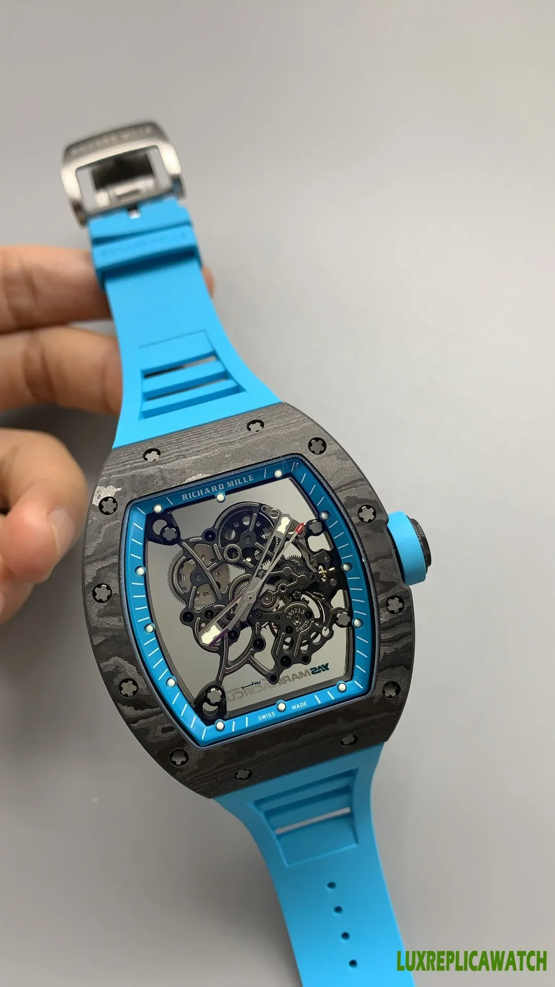 Richard Mille RM 35-02 Replica Watches 50mm Mens Skeleton Dial Rubber Strap 1:1 Clone Watch - Image 4