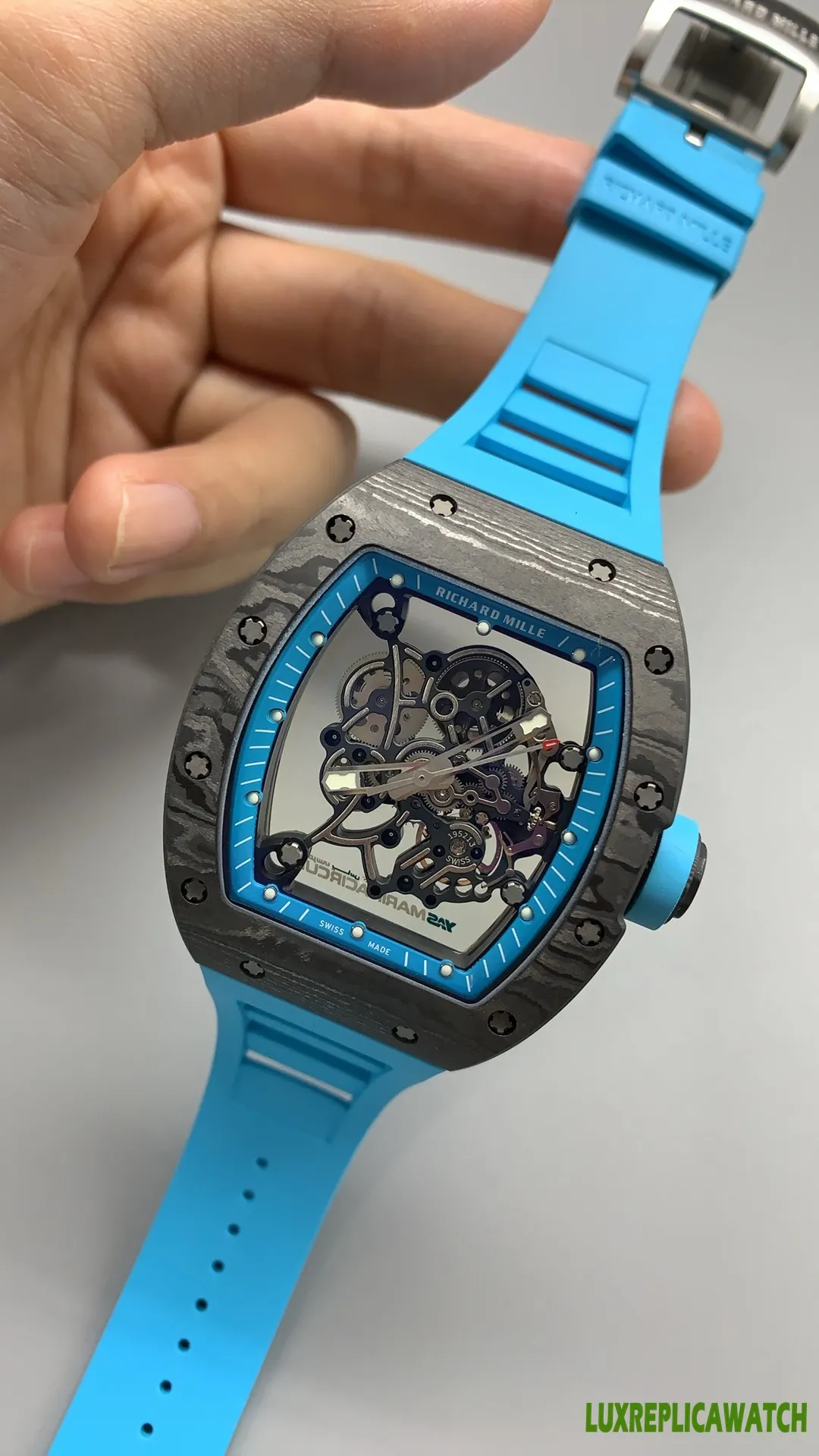 Richard Mille RM 35-02 Replica Watches 50mm Mens Skeleton Dial Rubber Strap 1:1 Clone Watch - Image 5