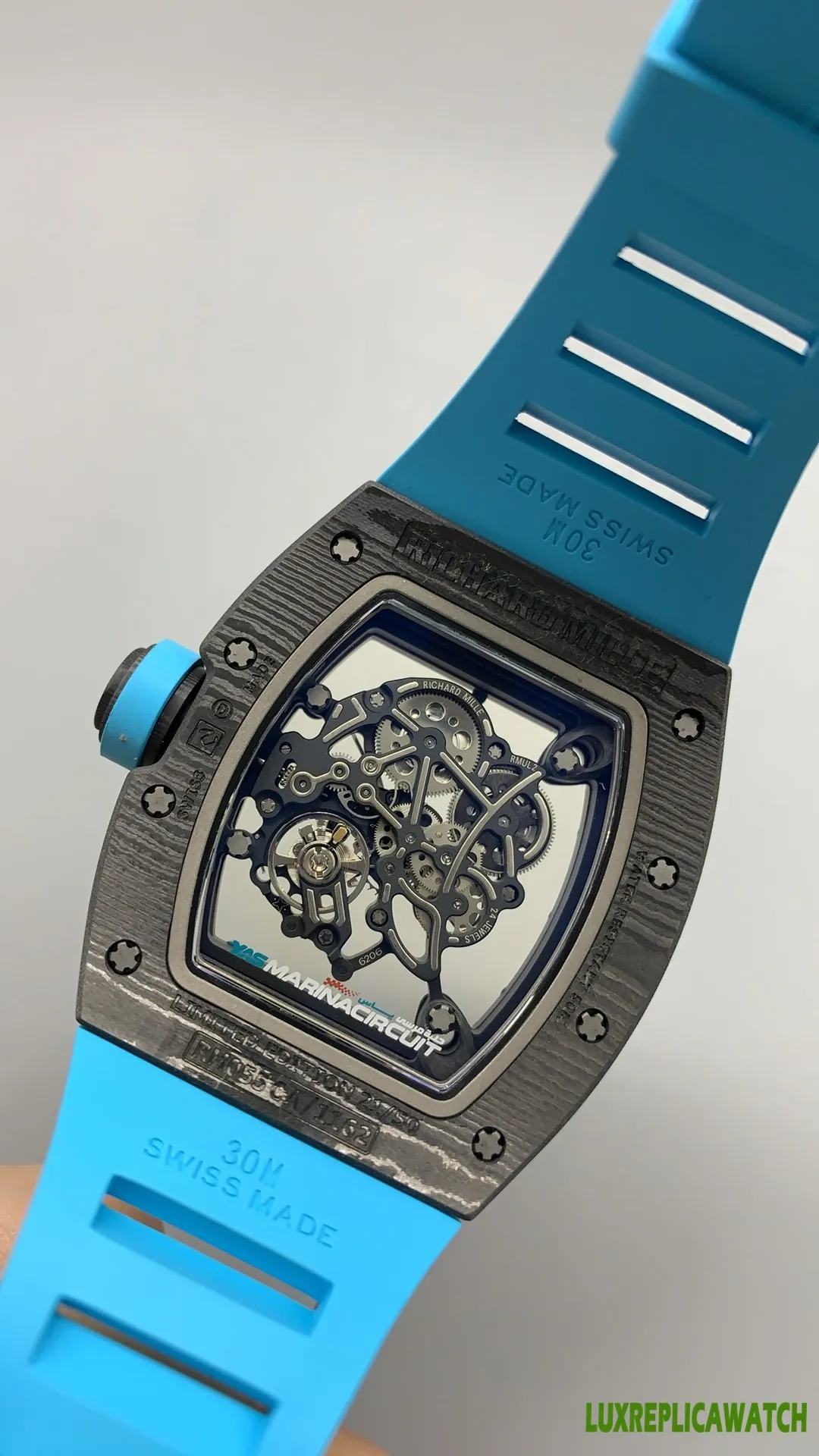 Richard Mille RM 35-02 Replica Watches 50mm Mens Skeleton Dial Rubber Strap 1:1 Clone Watch - Image 8
